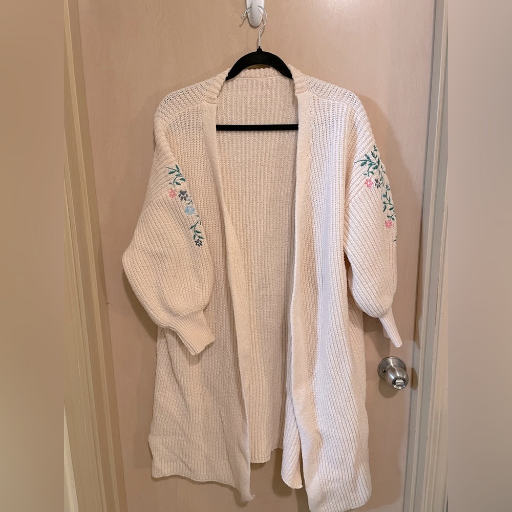 Puff Sleeve Long Cozy Cardigan